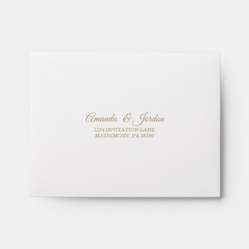 Simple Gold Calligraphy RSVP Envelope