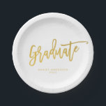 Simple Gold Calligraphy Script Graduation Party Paper Plates<br><div class="desc">Simple Gold Calligraphy Script Graduation Party Paper Plates</div>