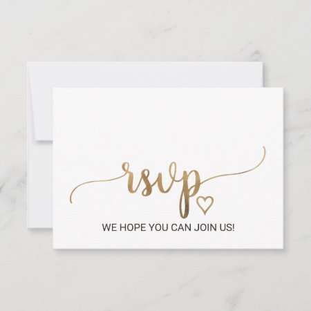 Simple Gold Calligraphy Song Request Rsvp Card