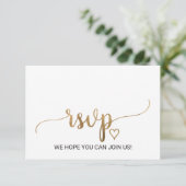 Simple Gold Calligraphy Song Request RSVP Card (Standing Front)