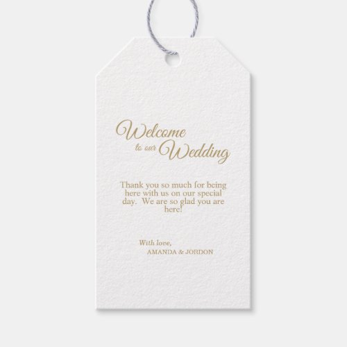Simple Gold Calligraphy Wedding Gift Tags