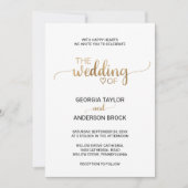 Simple Gold Calligraphy Wedding Invitation (Front)