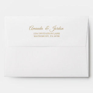 Simple Gold Calligraphy Wedding Invitation Envelope