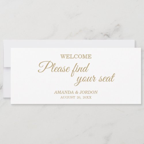 Simple Gold Calligraphy Wedding Seat Chart Header