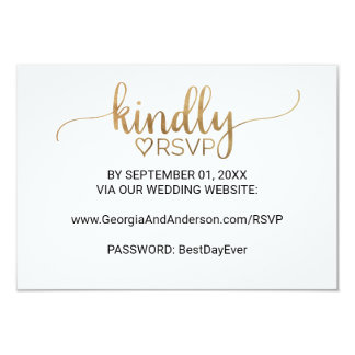 Wedding Website Rsvp Gifts On Zazzle Simple Gold Calligraphy Wedding Website Rsvp Card