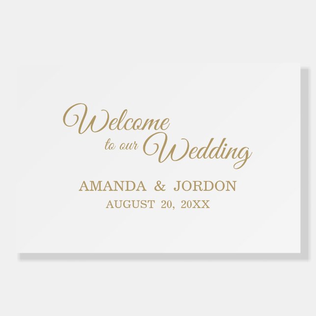 Simple Gold Calligraphy Welcome Sign (Front)
