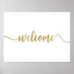 Simple Gold Calligraphy Welcome Sign at Zazzle