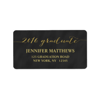 Simple Gold Chalkboard | 2016 Graduation Label