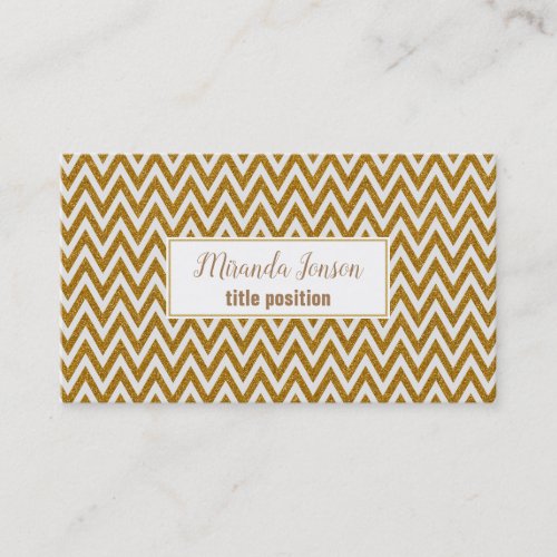 Simple Gold Chevron Business Card