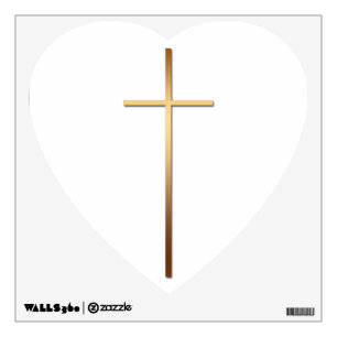 Simple Gold Christian Cross 1 Funeral Wall Decals