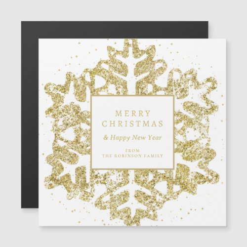 Simple Gold Christmas Glitter Snowflake Corporate 