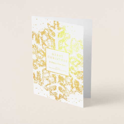 Simple Gold Christmas Glitter Snowflake Corporate  Foil Card