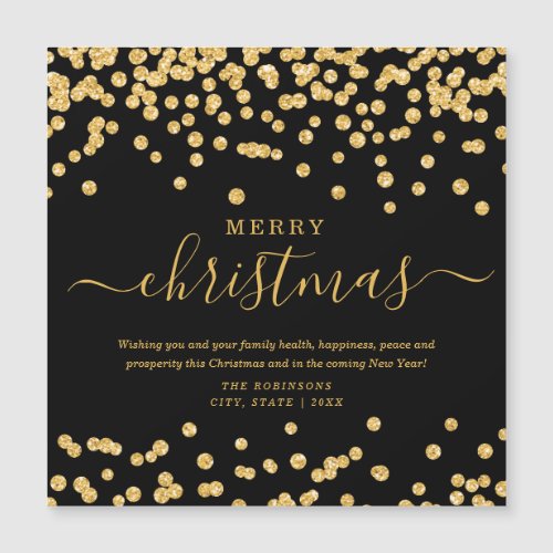 Simple GOLD Christmas Holidays Glitter Black