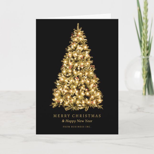 Simple Gold Christmas Tree Holiday Corporate  (Front)