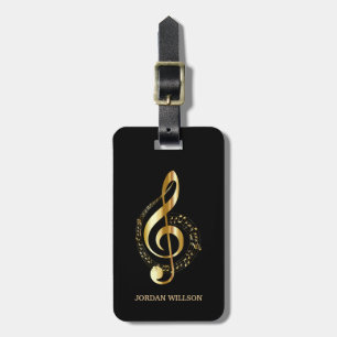 Simple Gold Clef Luggage Tag