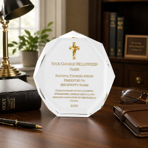 Simple Gold Cross Member's Service Award