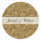 Simple Gold Elegance Heart Custom Wedding Sticker