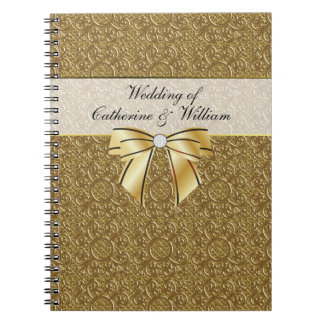 Simple Gold Elegance Wedding Guest Sign In Notebook