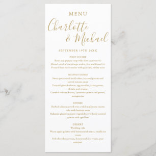 Simple Gold Elegant Signature Script Wedding Menu