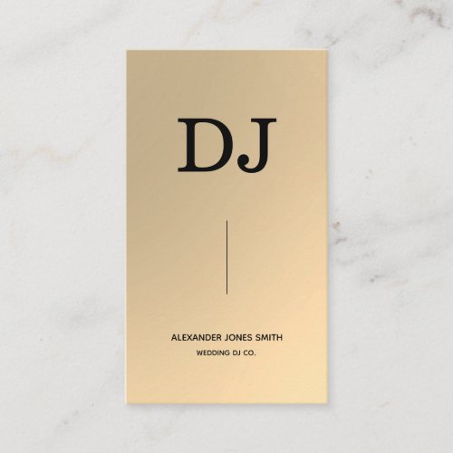 Simple Gold Faux DJ Business Card