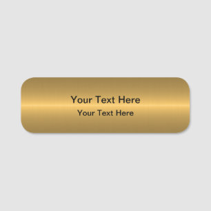 SImple Gold Faux Metallic Employee Name Tags