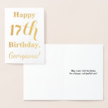 [ Thumbnail: Simple Gold Foil 17th Birthday + Custom Name Foil Card ]