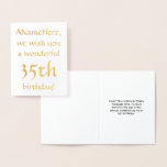 [ Thumbnail: Simple Gold Foil 35th Birthday Greeting Card ]