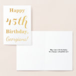 [ Thumbnail: Simple Gold Foil 45th Birthday + Custom Name Foil Card ]