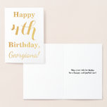 [ Thumbnail: Simple Gold Foil 4th Birthday + Custom Name Foil Card ]