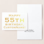 [ Thumbnail: Simple Gold Foil 55th Birthday Greeting Card ]