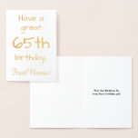 [ Thumbnail: Simple Gold Foil 65th Birthday Greeting Card ]