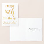 [ Thumbnail: Simple Gold Foil 8th Birthday + Custom Name Foil Card ]