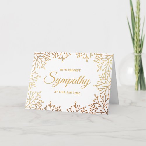 Simple Gold Foil Floral Sympathy Card