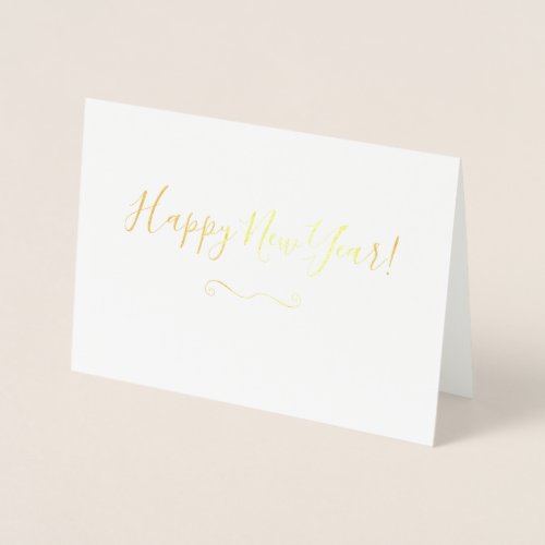 Simple Gold Foil Happy New Year Cards