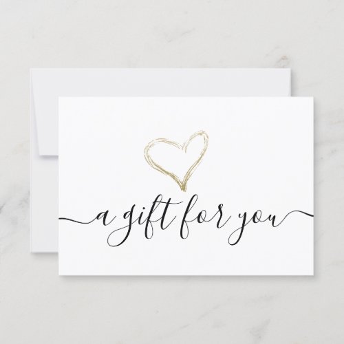 Simple Gold Foil Heart Gift Certificate