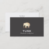 Simple Gold Foil Look Elephant Black Business Card (Front/Back)