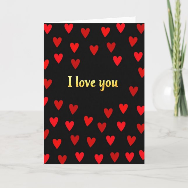 Simple Gold Foil Love Hearts Card (Front)