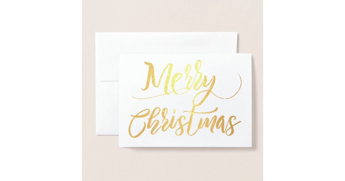 Simple Gold Foil Merry Christmas Foil Card | Zazzle