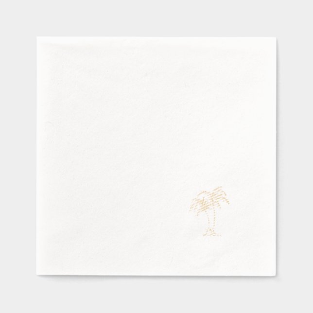 Simple Gold Foil Palm Tree Generic Napkins (Front)