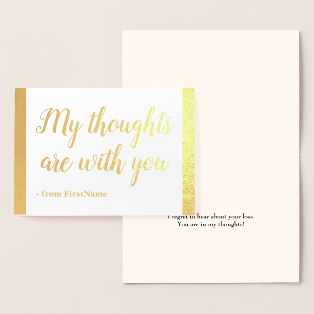 Simple Gold Foil Sympathies Card (Display)