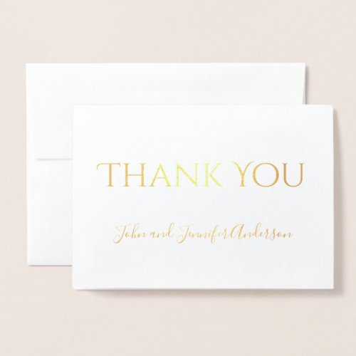 Simple Gold Foil Thank You with Signature Foil Card