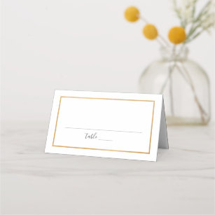 Simple Gold Frame Wedding Reception Place Card