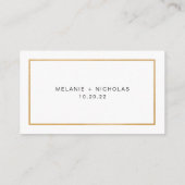 Simple Gold Frame wedding RSVP online card (Back)