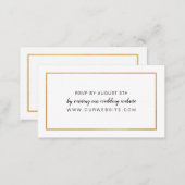 Simple Gold Frame wedding RSVP online card (Front/Back)
