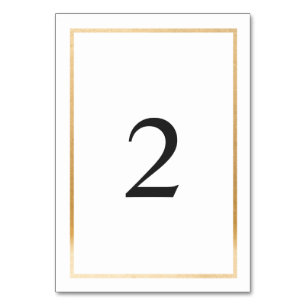 Simple Gold Frame wedding table number card