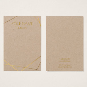 Simple gold geometric earring display card