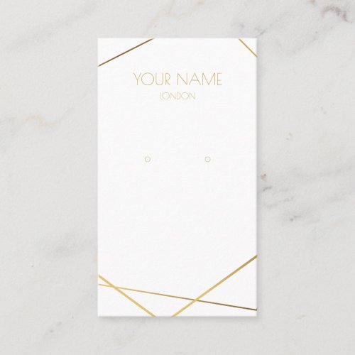 Simple gold geometric earring miniture display business card