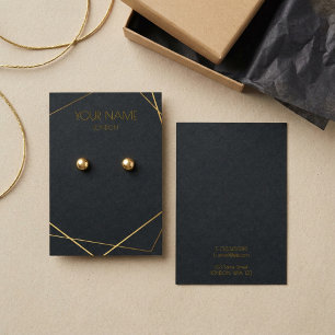Simple gold geometric kraft earring display card