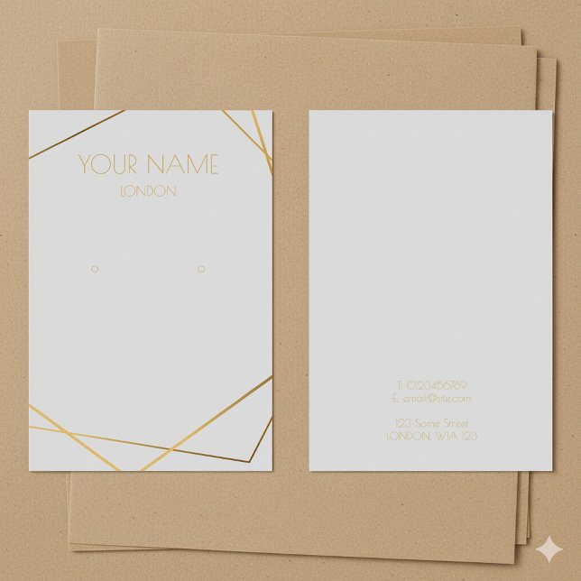 Simple gold geometric light earring display card (Simple gold geometric light earring display card.)