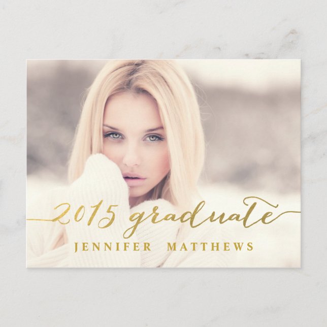 Simple Gold Glam | Graduation Party Invitation (Front)